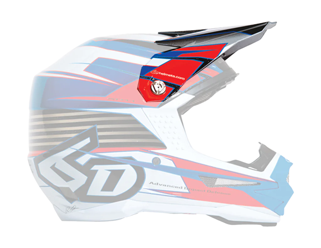 6D Helmklep ATR-1 Rush - Rood / Wit / Blauw