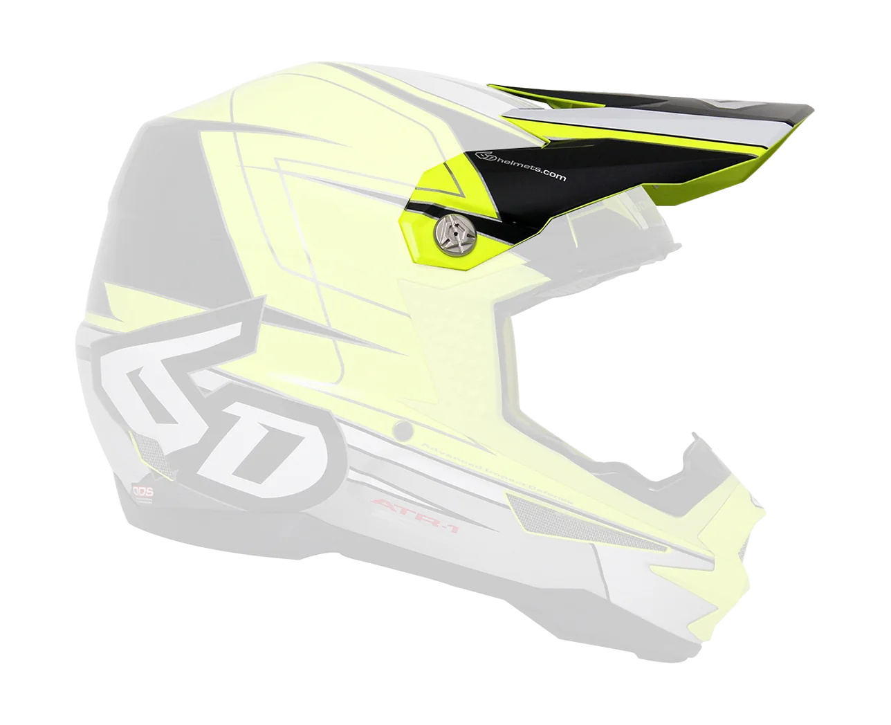 6D Helmklep ATR-1 Sonic - Neon Geel / Zwart