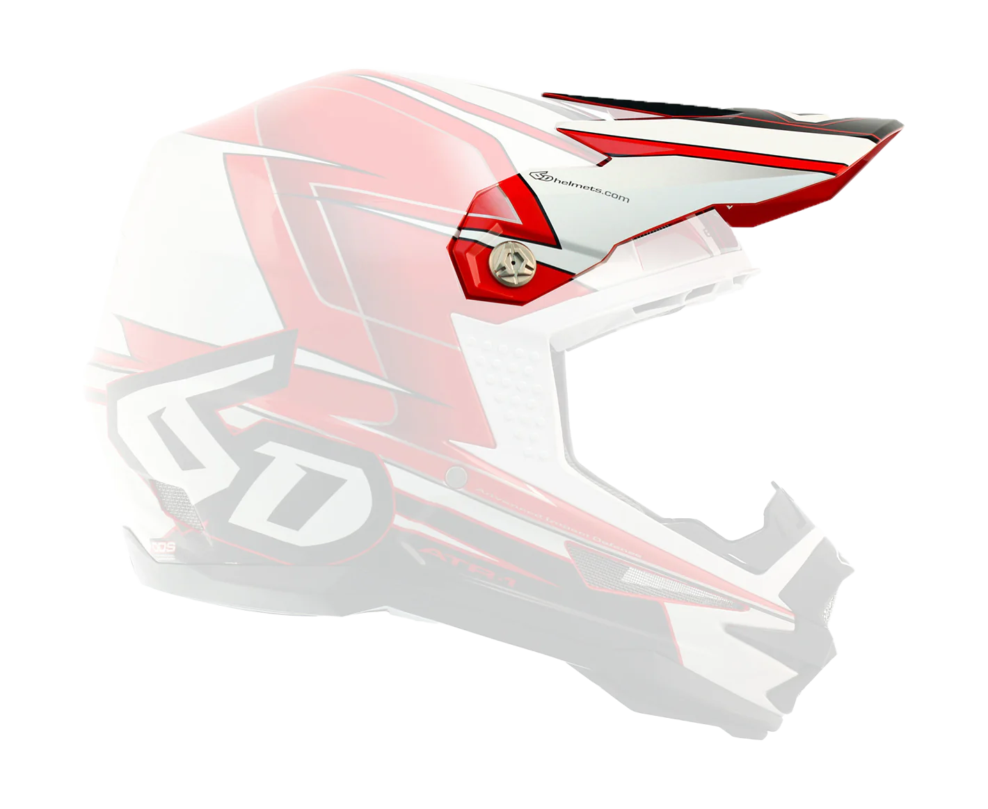 6D Helmklep ATR-1 Sonic - Rood / Wit