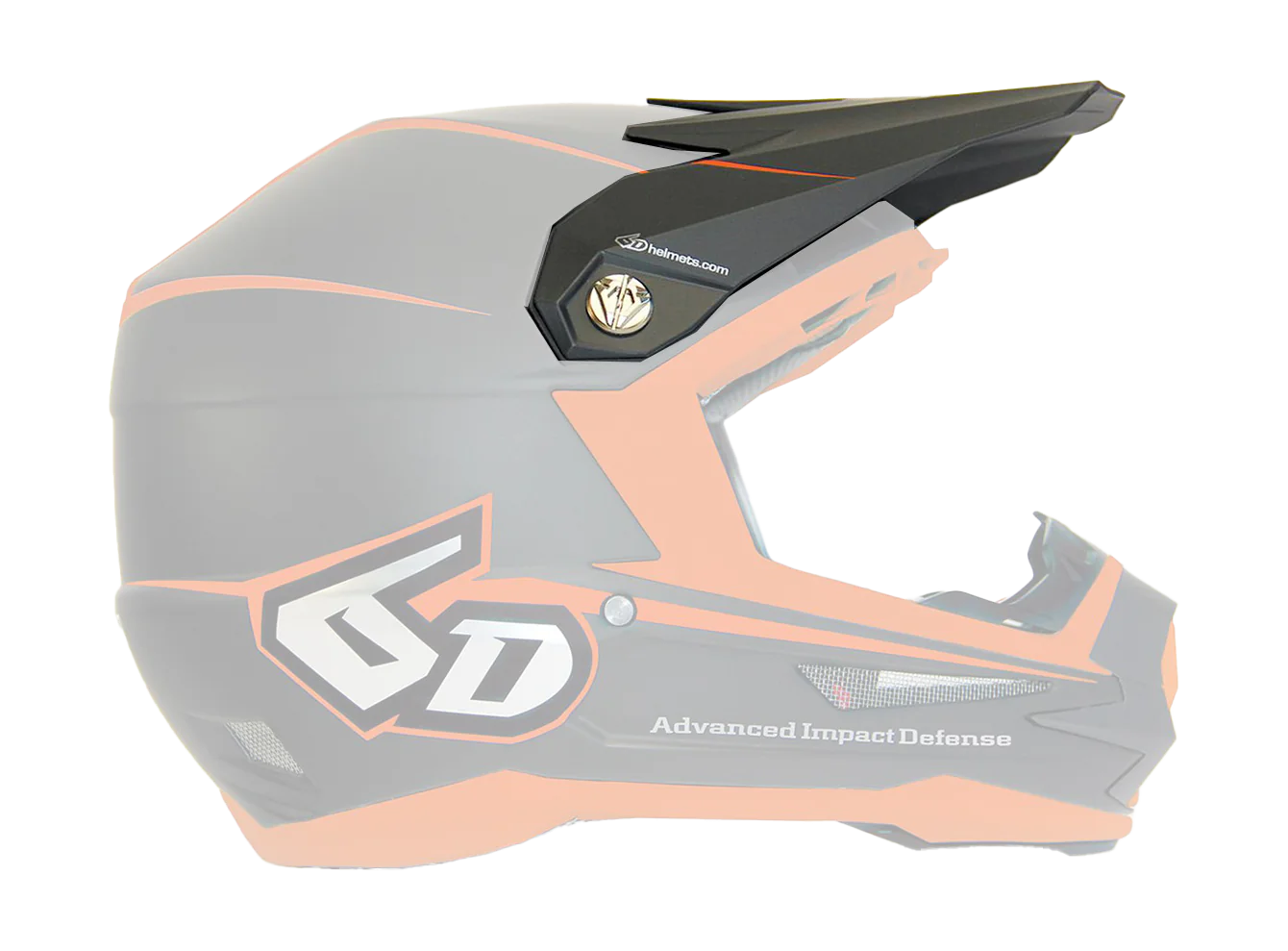 6D Helmklep ATR-1 Stealth Graphic - Charcoal / Neon Oranje
