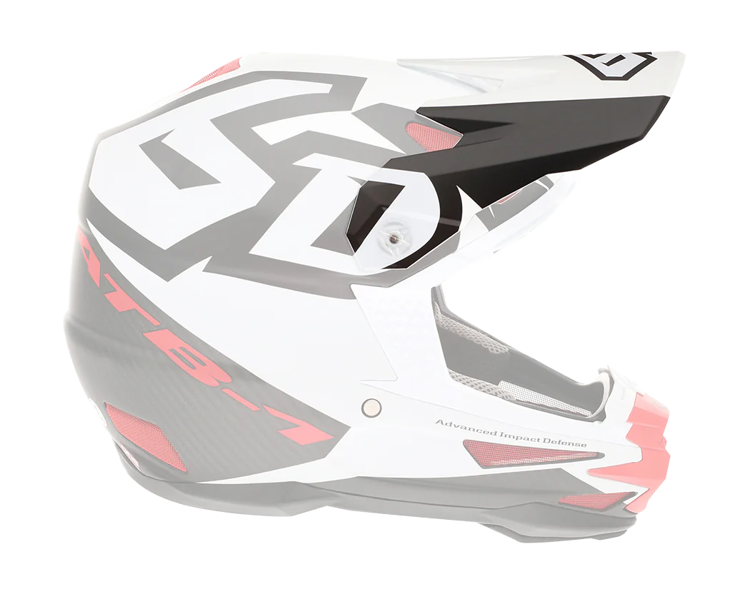 6D Helmklep ATR-1 Switch - Wit / Rood / Zwart