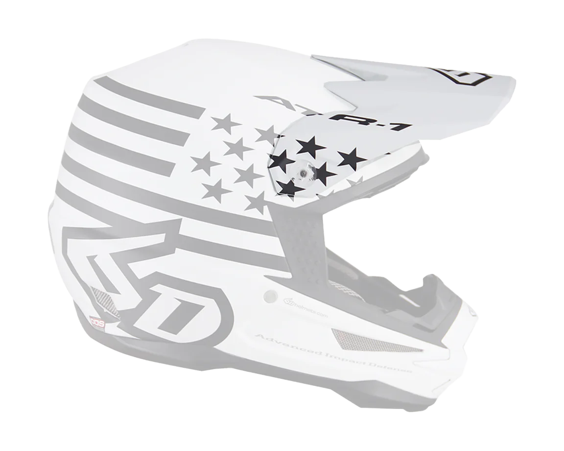6D Helmklep ATR-1 Tactical - Wit / Zwart