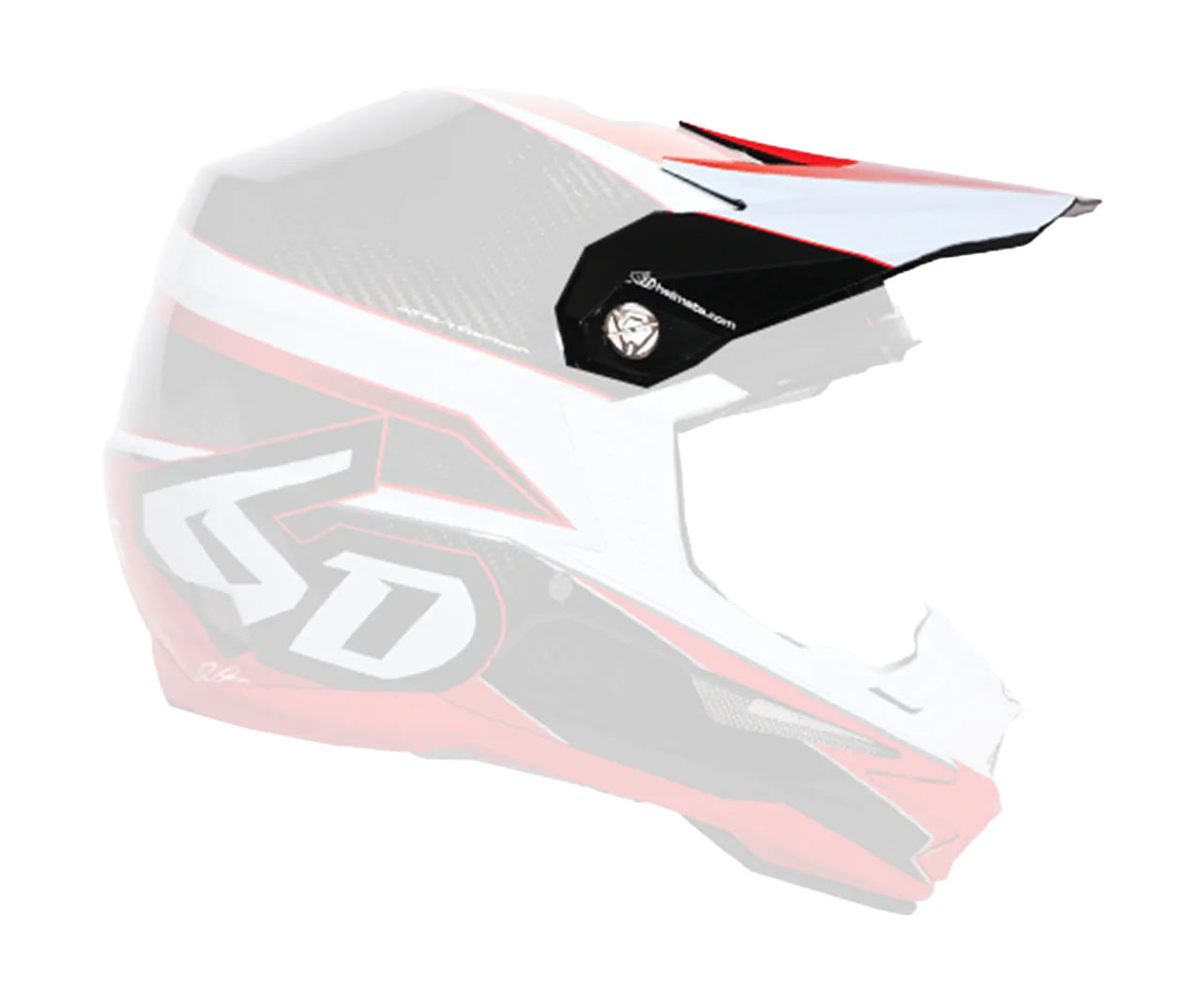 6D Helmklep ATR-1 Team FCR Carbon - Red / Carbon