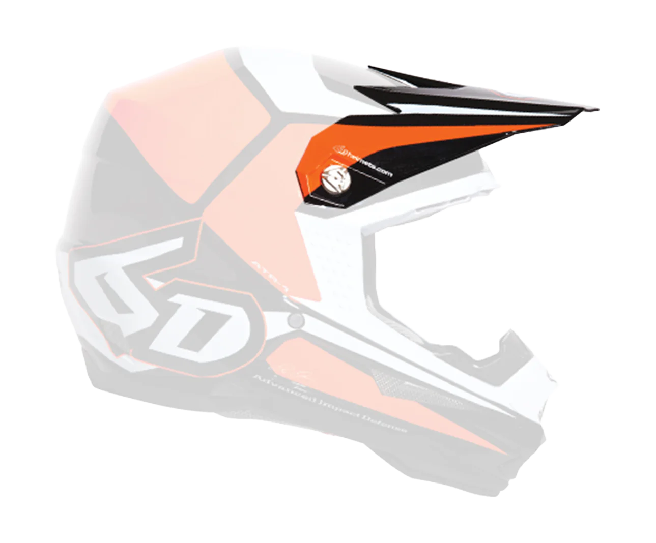 6D Helmklep ATR-1 Tech - Oranje / Zwart