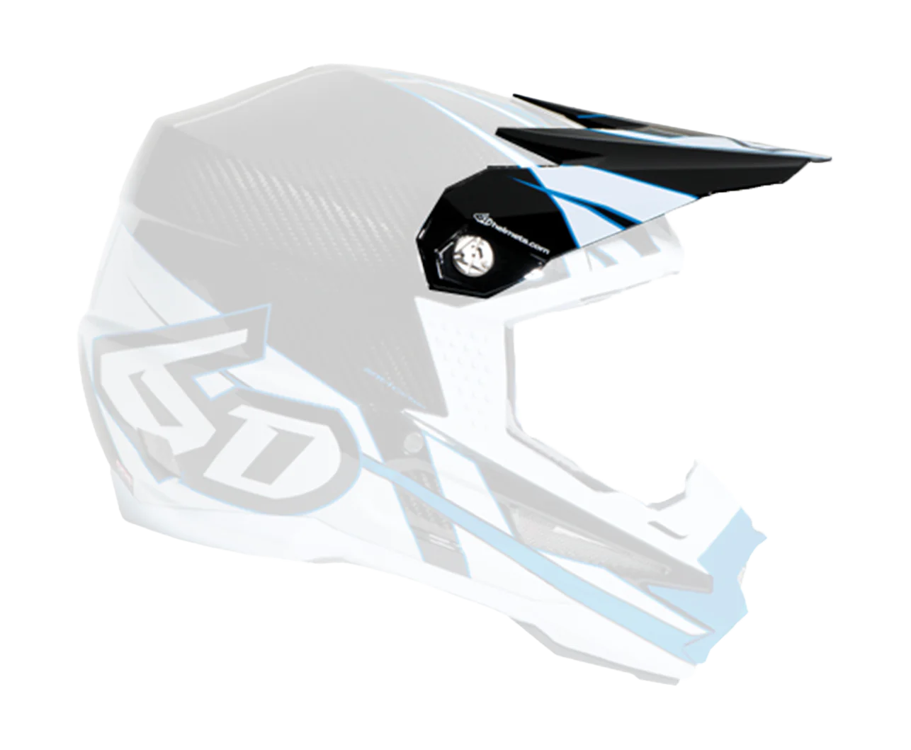6D Helmklep ATR-1 V2 Carbon - Electric Blauw / Wit