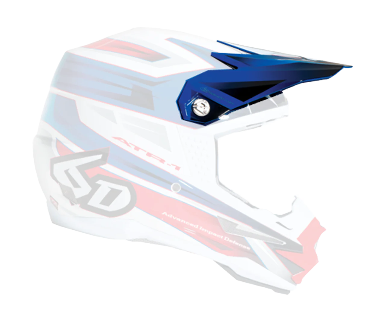 6D Helmklep ATR-1 V2 Pilot - Rood / Wit / Blauw
