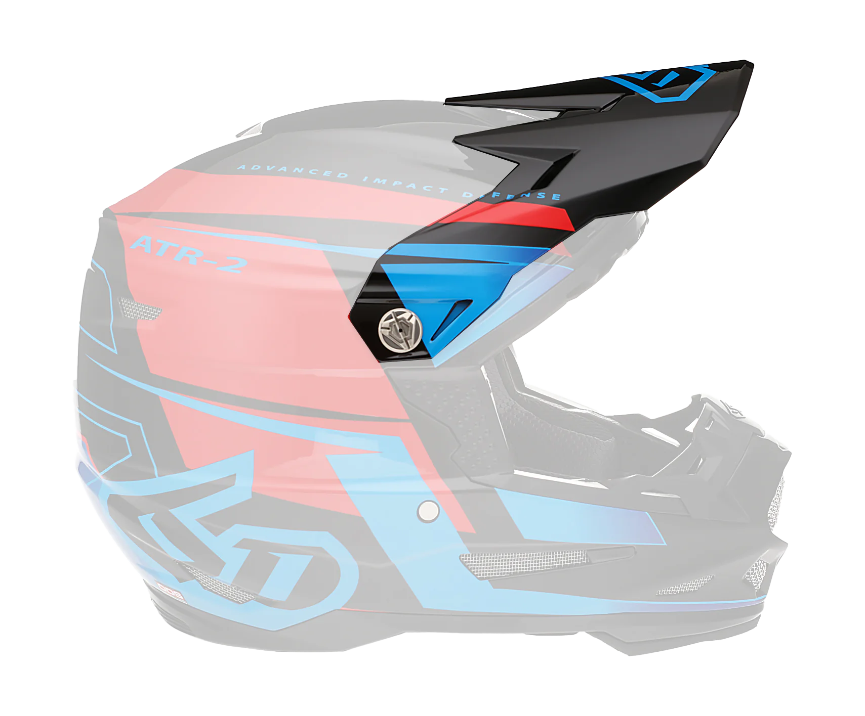 6D Helmklep ATR-2 Mach - Rood / Zwart / Blauw