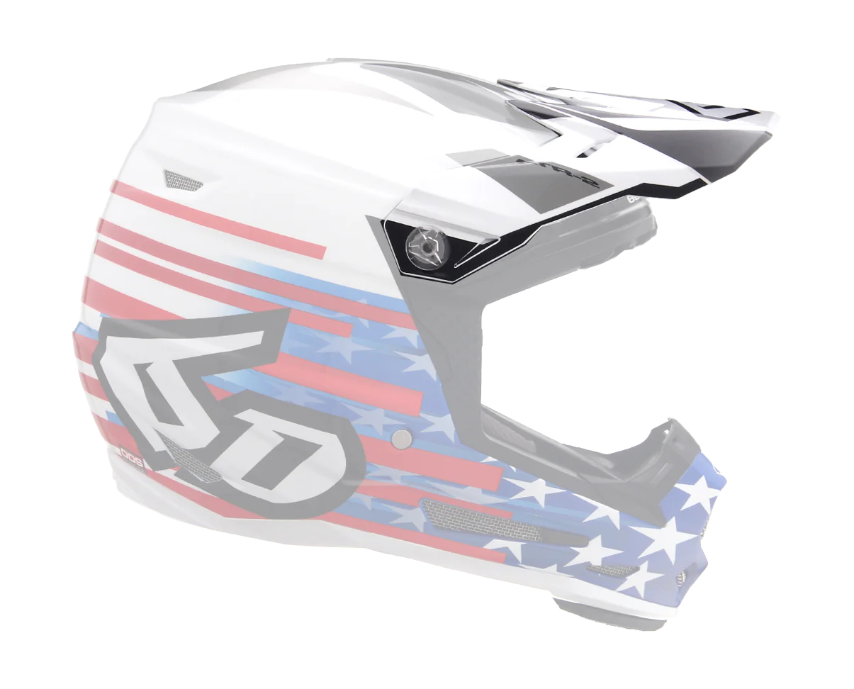 6D Helmklep ATR-2 Patriot - Rood / Wit / Blauw
