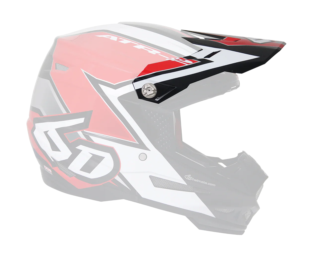 6D Helmklep ATR-2 Strike Glans - Rood