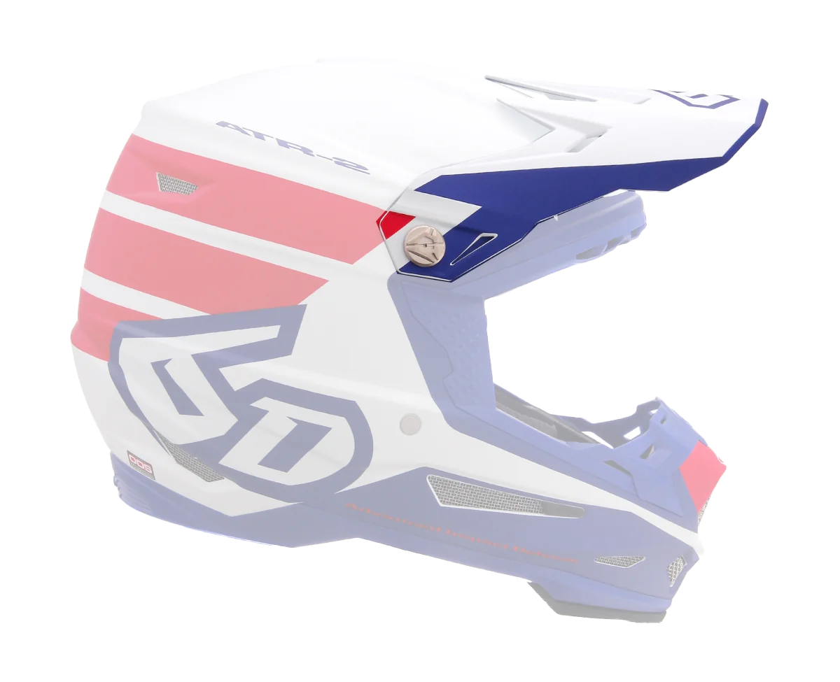 6D Helmklep ATR-2 Stripe - Rood / Wit / Blauw