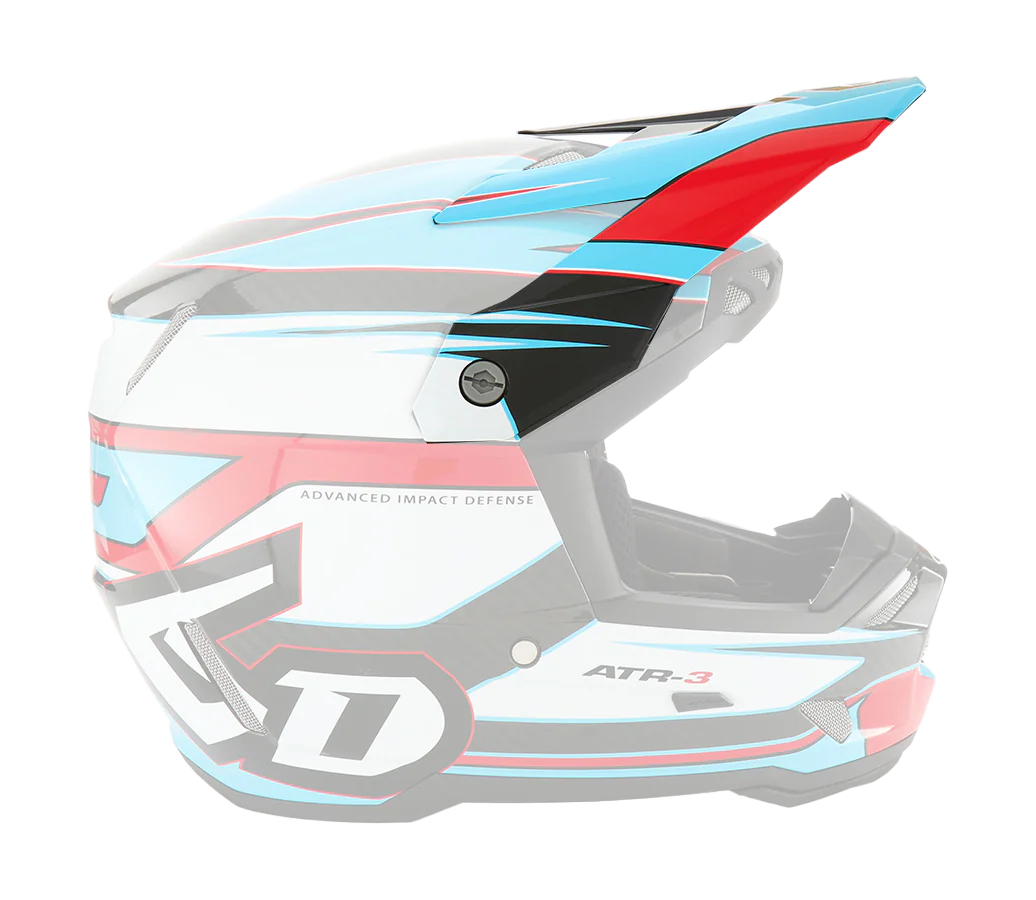 6D Helmklep ATR-3 Hyper - Rood / Cyan
