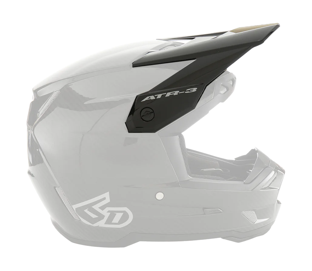 6D Helmklep ATR-3 Solid - Glans Zwart