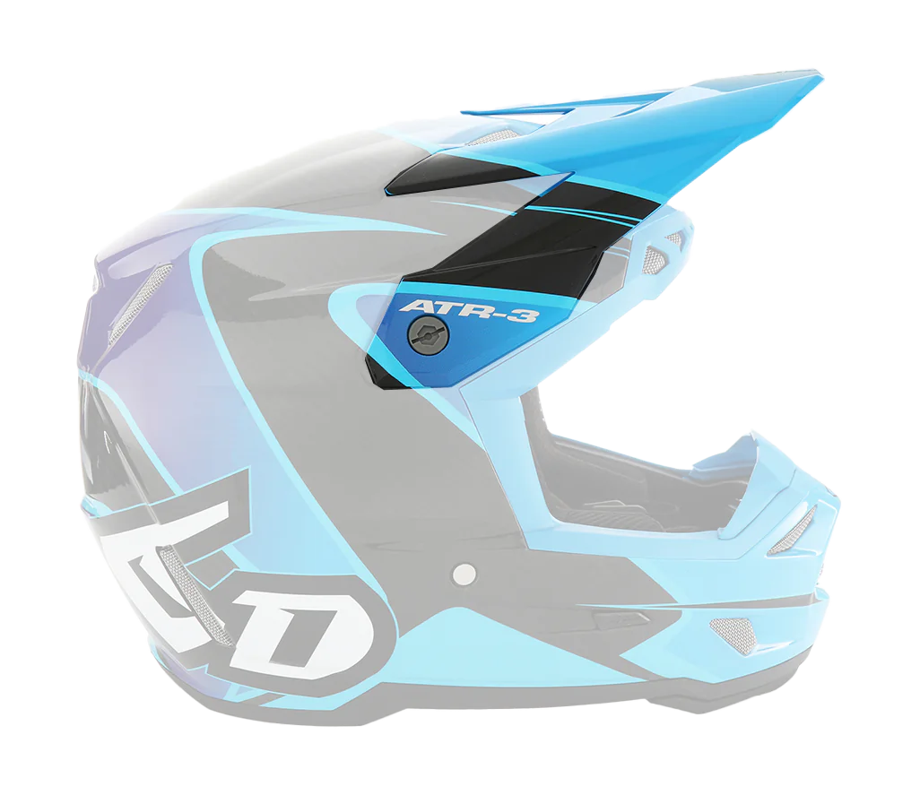 6D Helmklep ATR-3 Wave - Cyan / Blauw / Paars