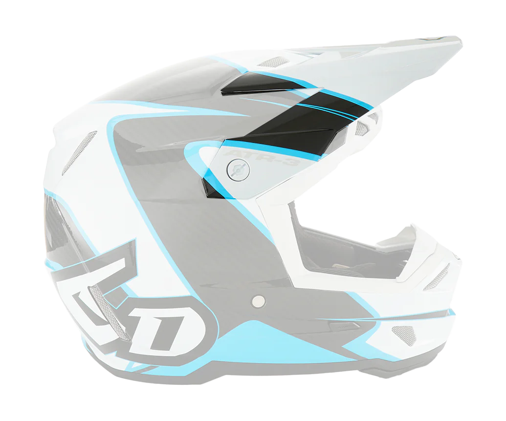 6D Helmklep ATR-3 Wave - Cyan / Wit