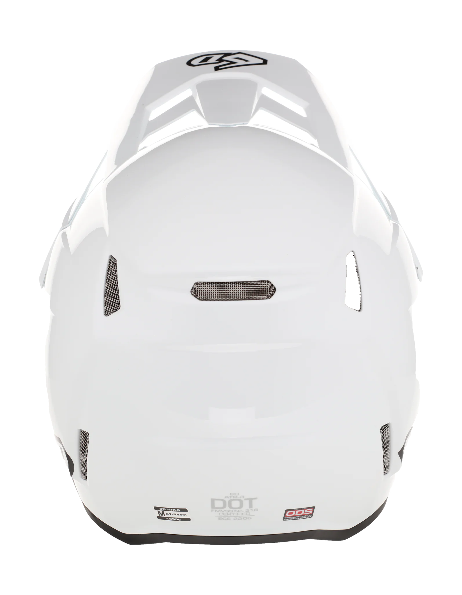 6D Kinder Crosshelm ATR-3Y FIM Solid - Wit