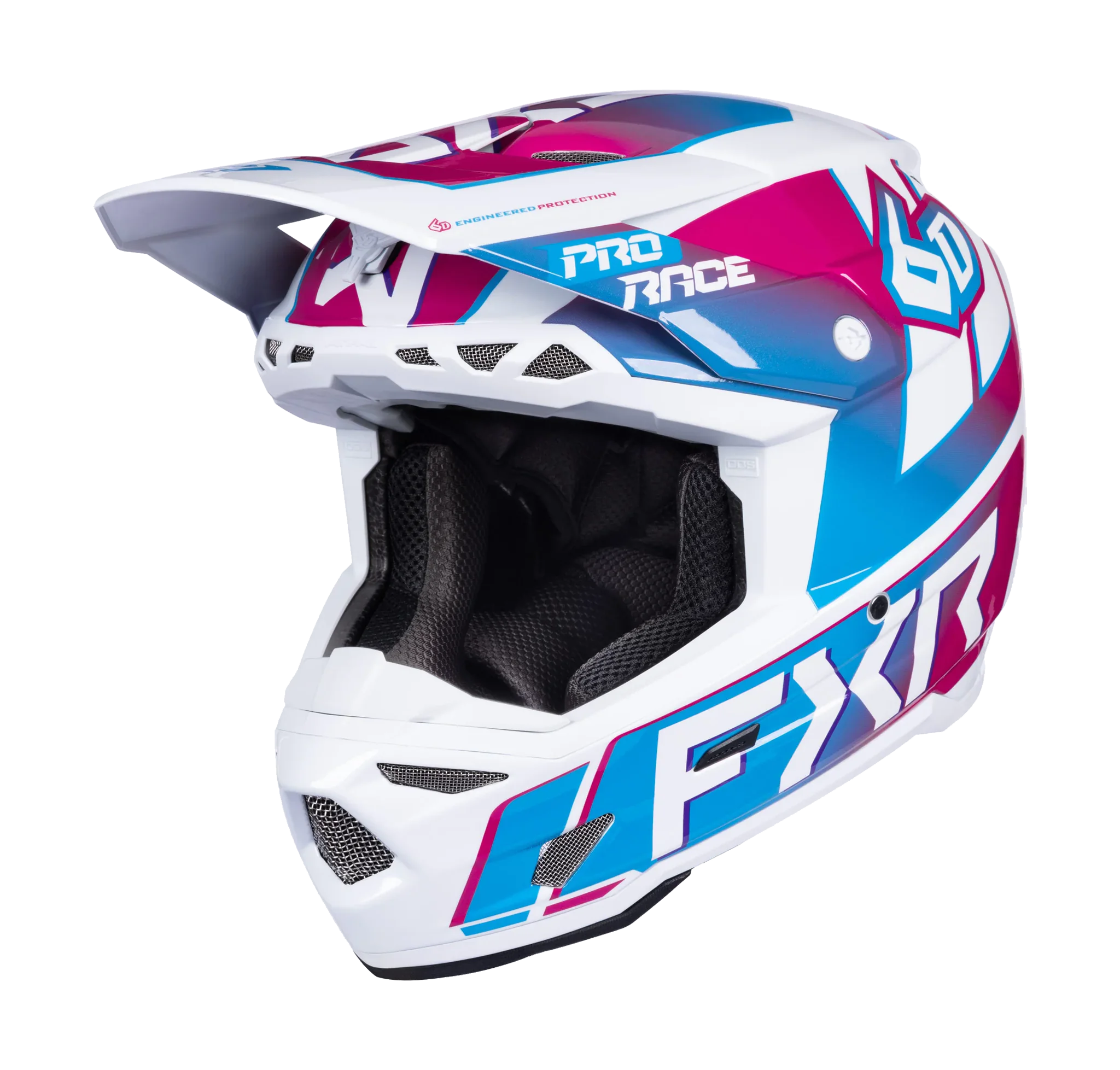 6D Kinder Crosshelm ATR-3Y FXR - Blue Razz / Wit