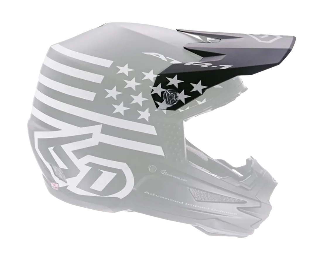 6D Kinder Helmklep ATR-1Y Tactical - Zwart / Wit