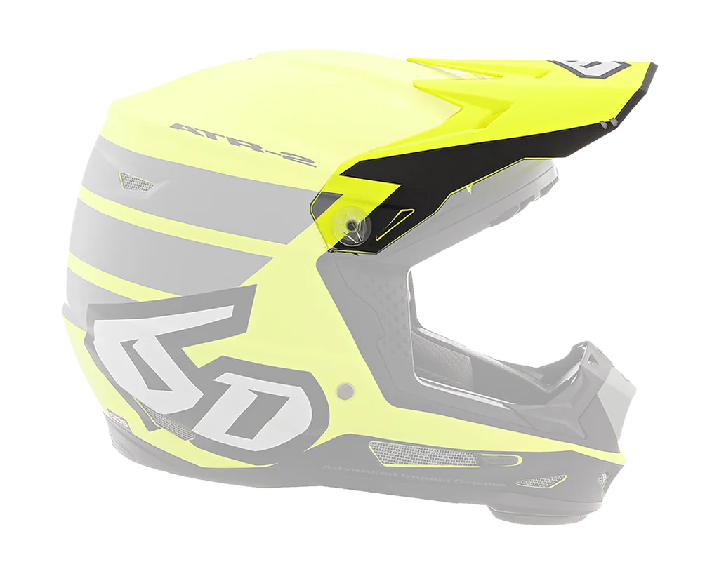 6D Kinder Helmklep ATR-2Y Stripe - Neon Geel / Grijs