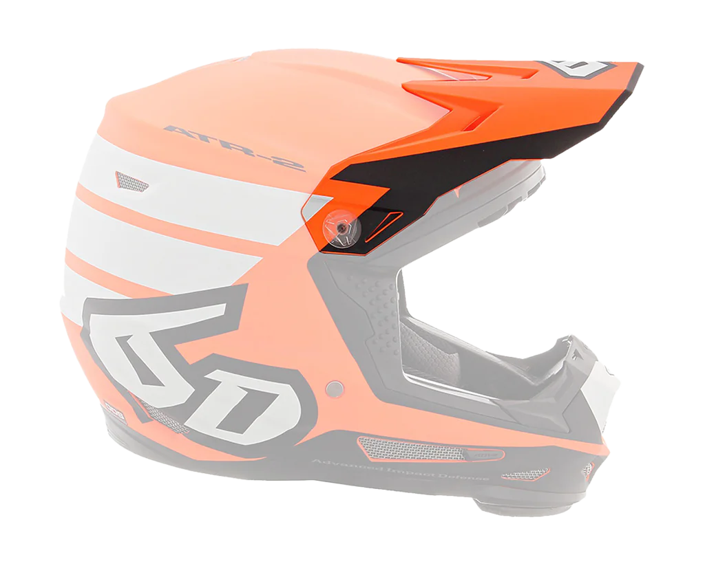6D Kinder Helmklep ATR-2Y Stripe - Oranje / Wit