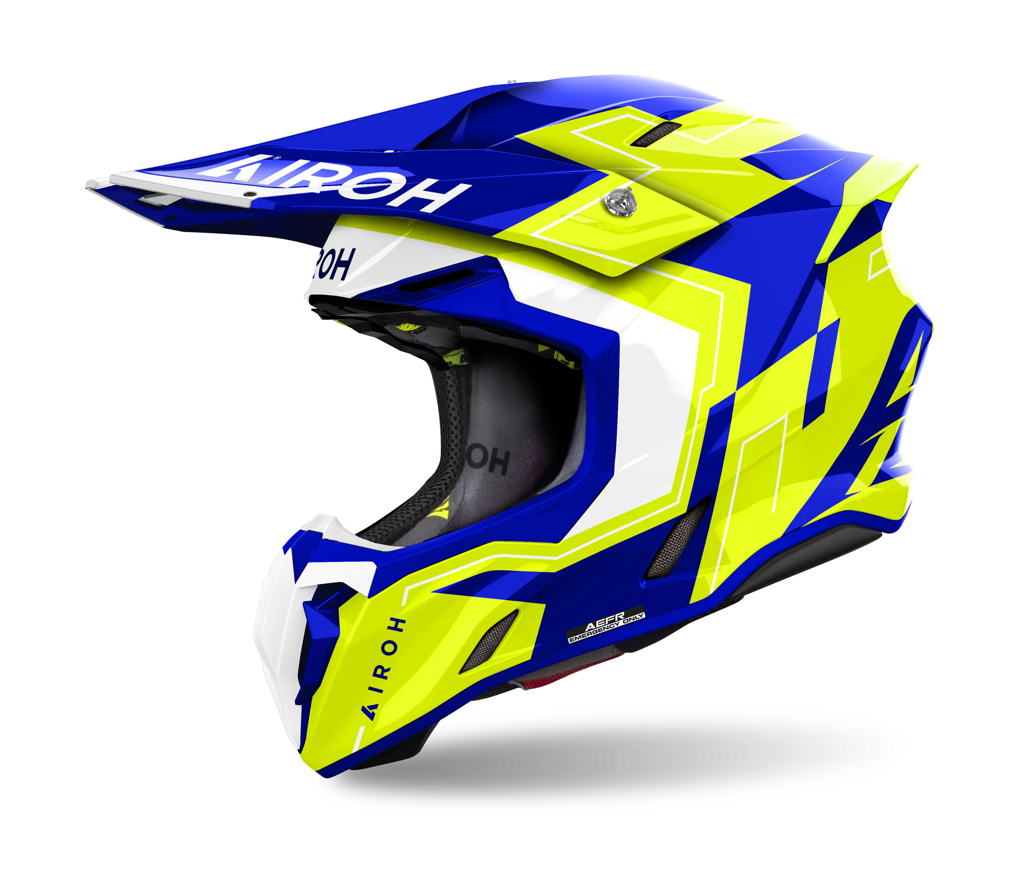 Airoh Crosshelm Twist 3 Dizzy - Glans Blauw / Geel