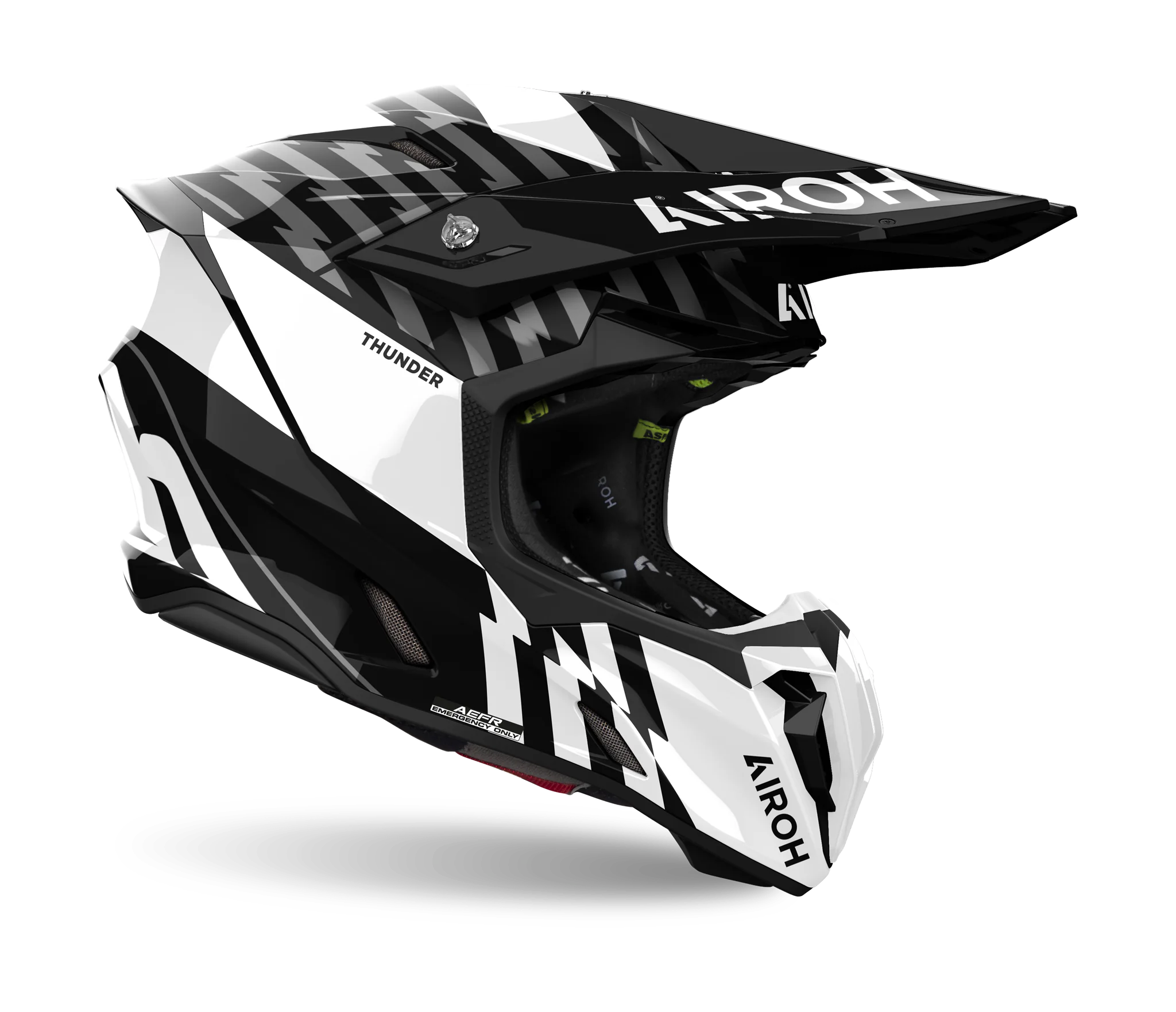 Airoh Crosshelm Twist 3 Thunder - Glans Zwart / Wit