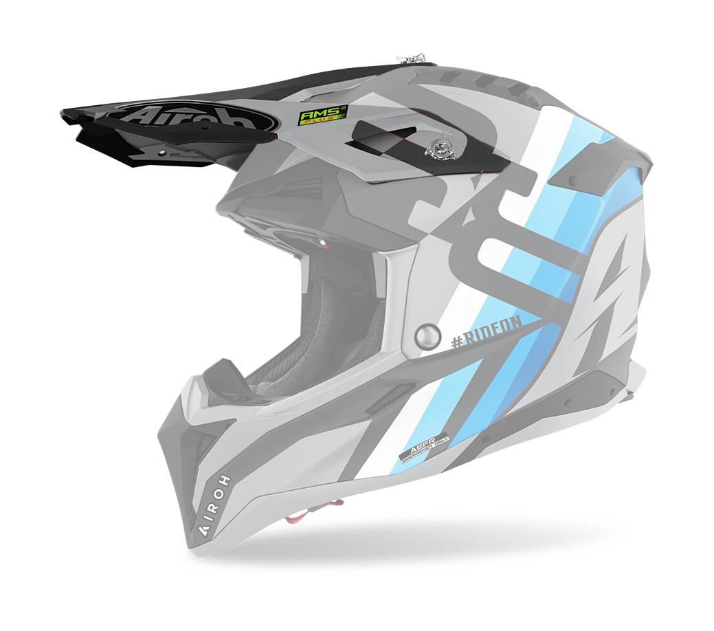 Airoh Helmklep Aviator 3 Rainbow - Mat Grijs / Zwart / Blauw