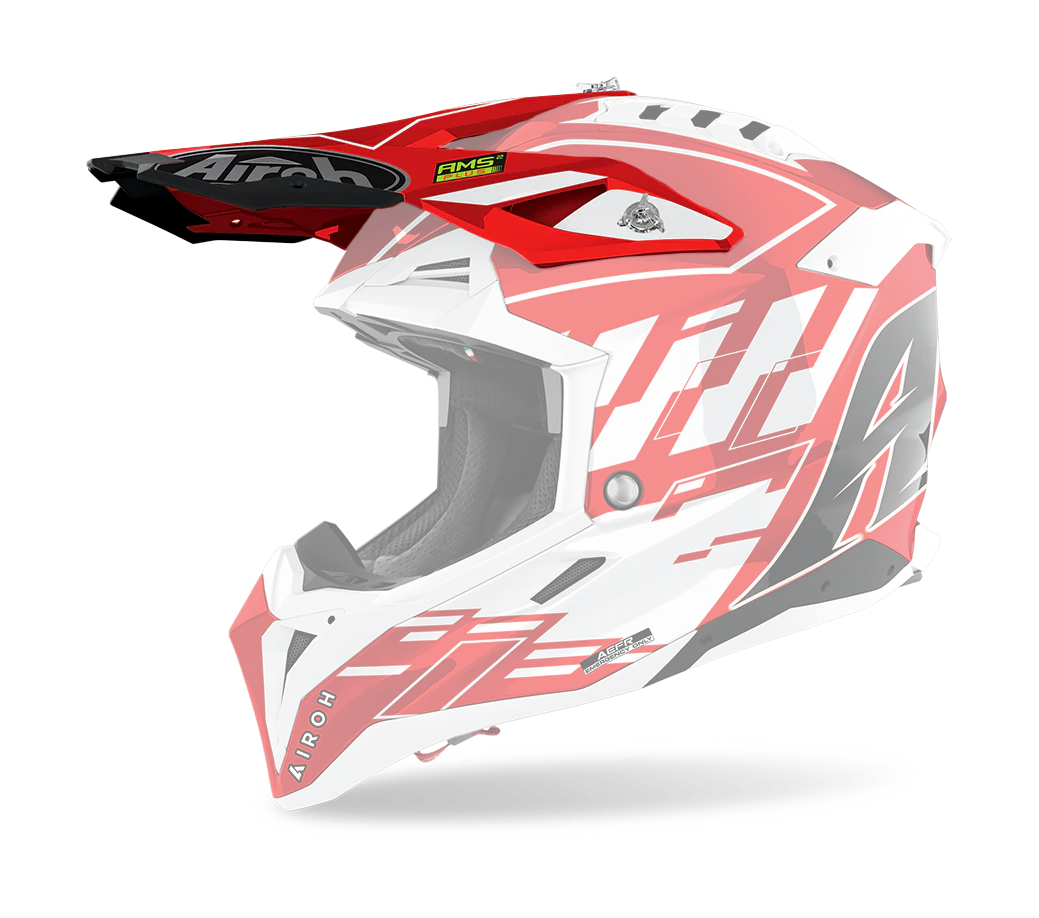 Airoh Helmklep Aviator 3 Rampage - Glans Rood / Wit