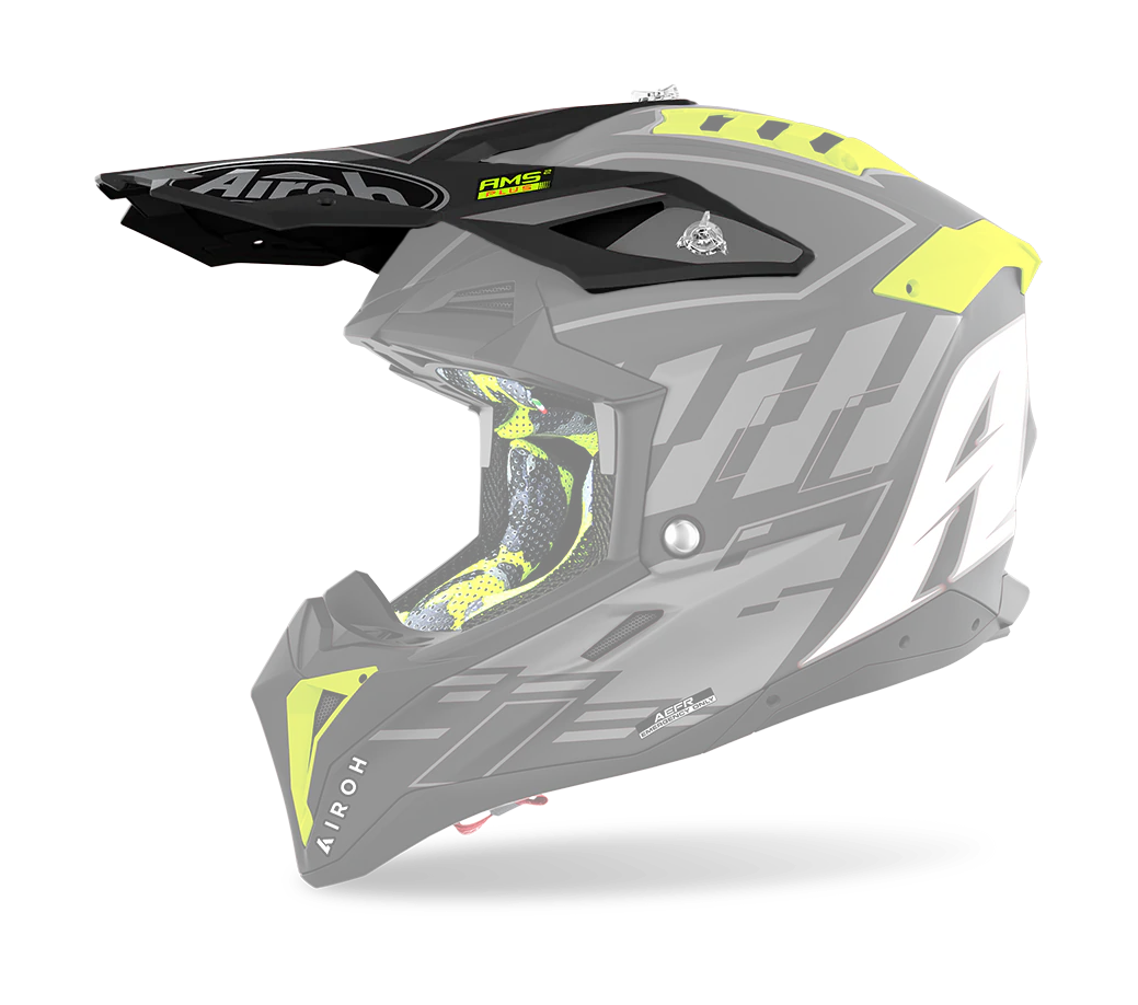 Airoh Helmklep Aviator 3 Rampage - Mat Zwart / Fluo Geel