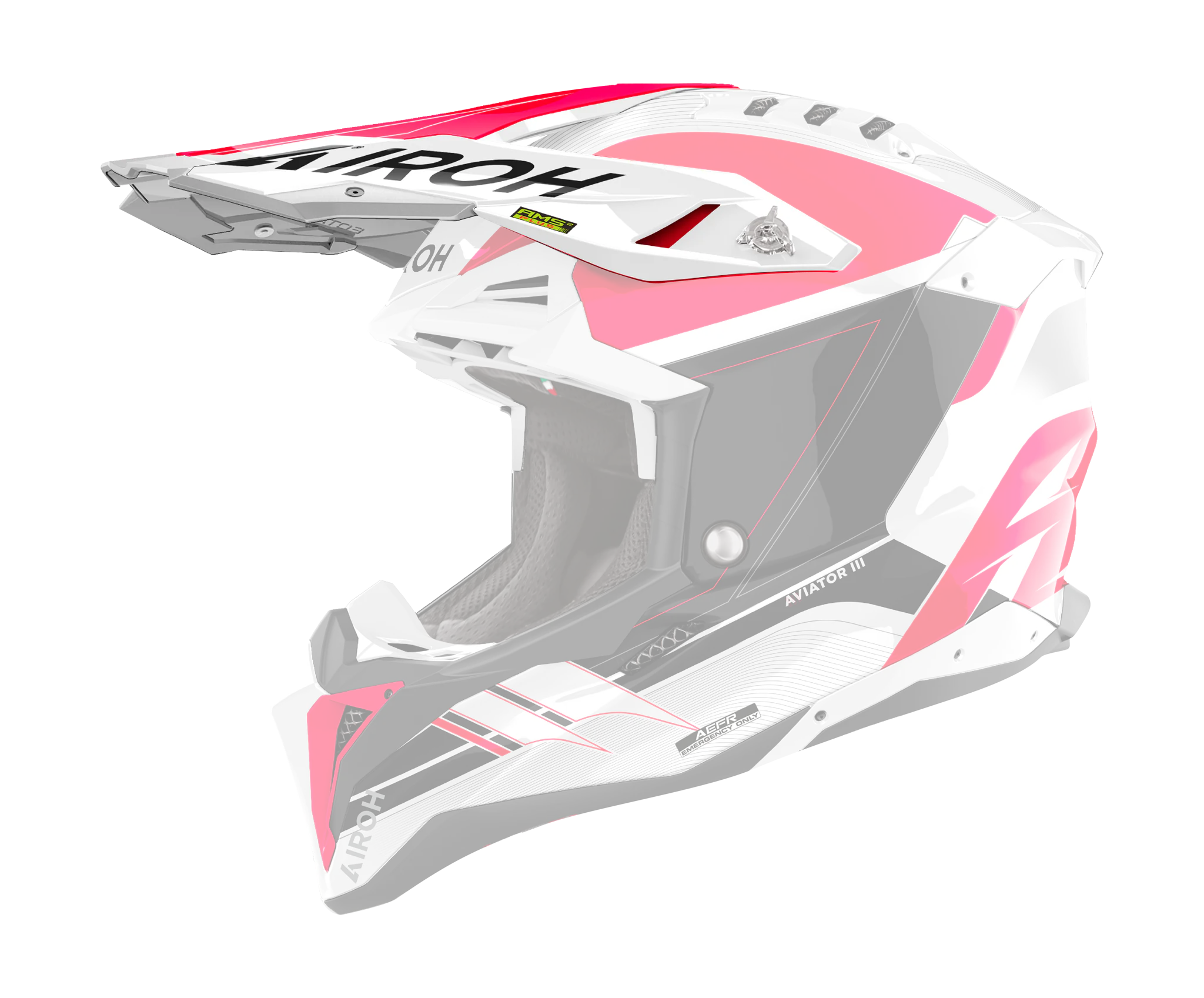 Airoh Helmklep Aviator 3 Saber - Glans Rood