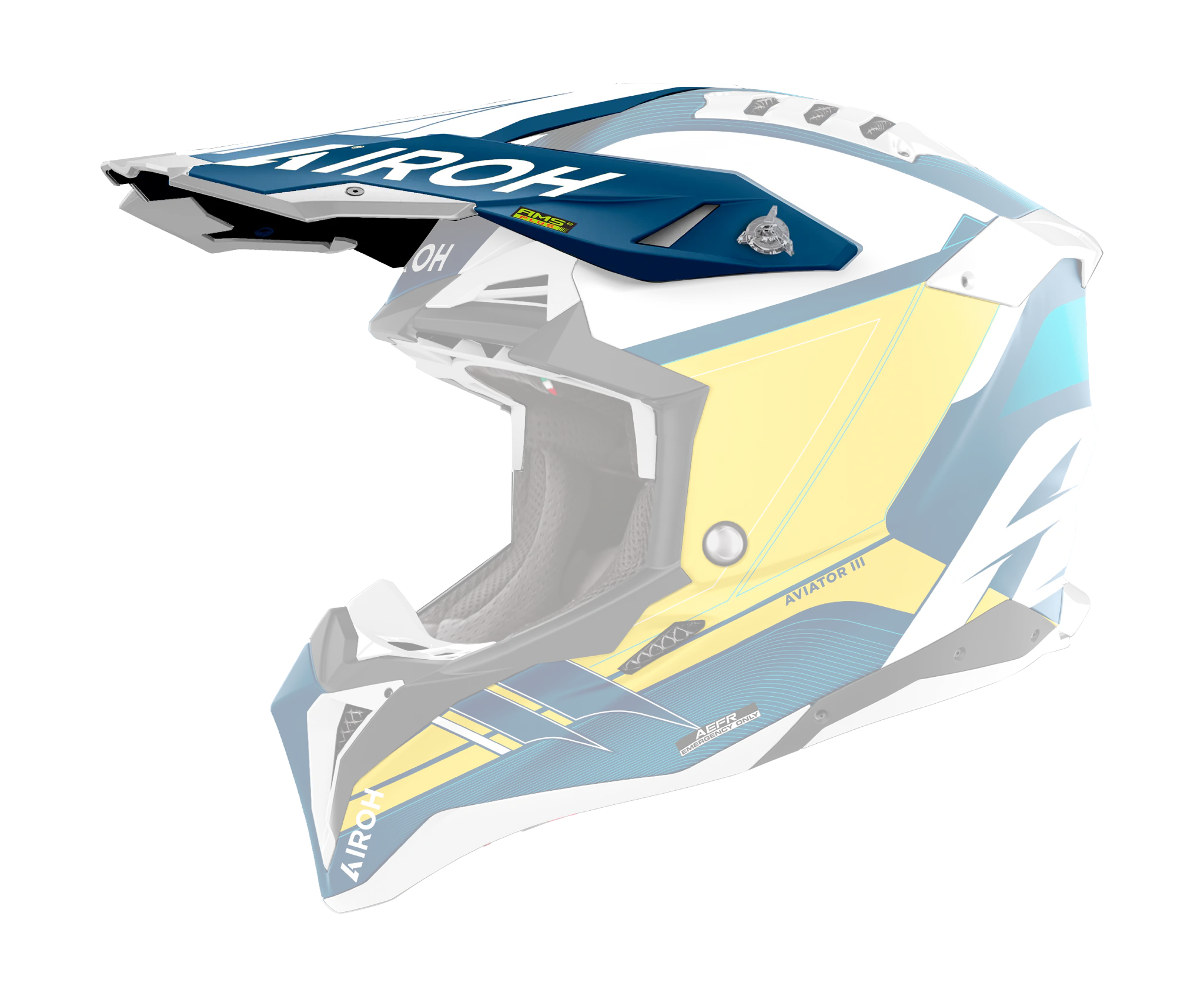 Airoh Helmklep Aviator 3 Saber - Mat Blauw