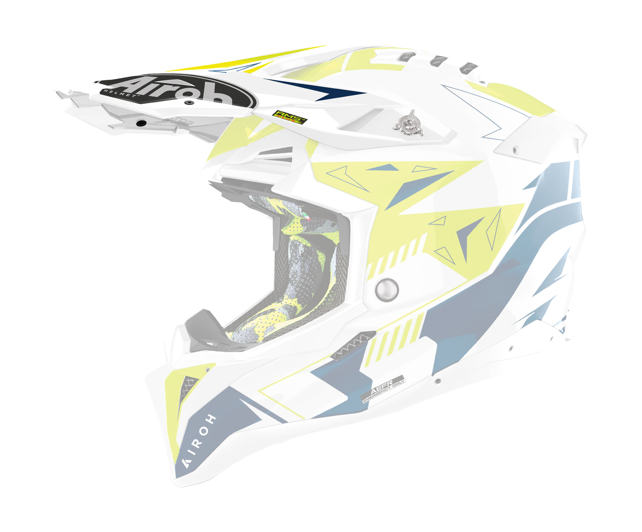 Airoh Helmklep Aviator 3 Spin - Glans Geel / Blauw