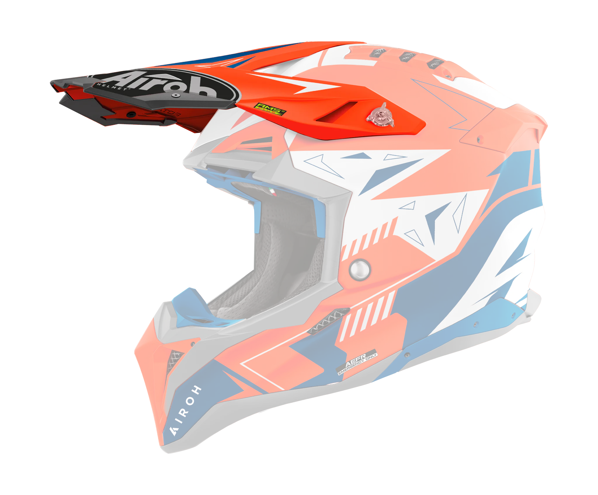 Airoh Helmklep Aviator 3 Spin - Mat Oranje Fluo