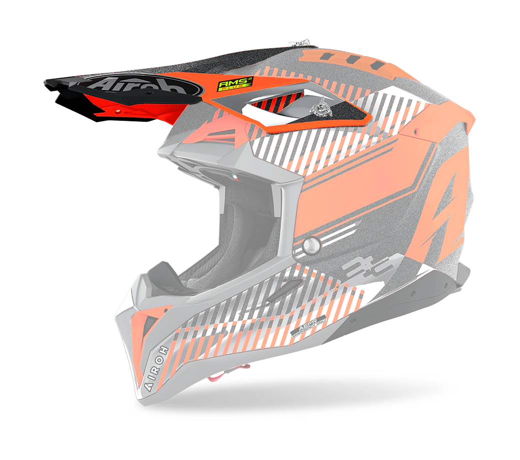 Airoh Helmklep Aviator 3 Wave - Fluo Oranje / Chrome