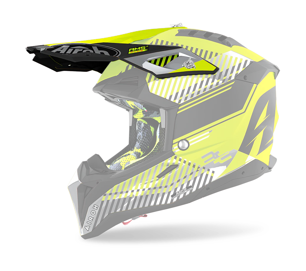 Airoh Helmklep Aviator 3 Wave - Mat Fluo Geel