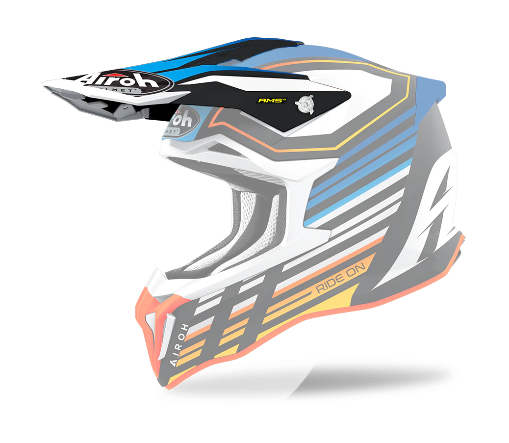 Airoh Helmklep Strycker Shaded - Mat Blauw / Wit / Zwart