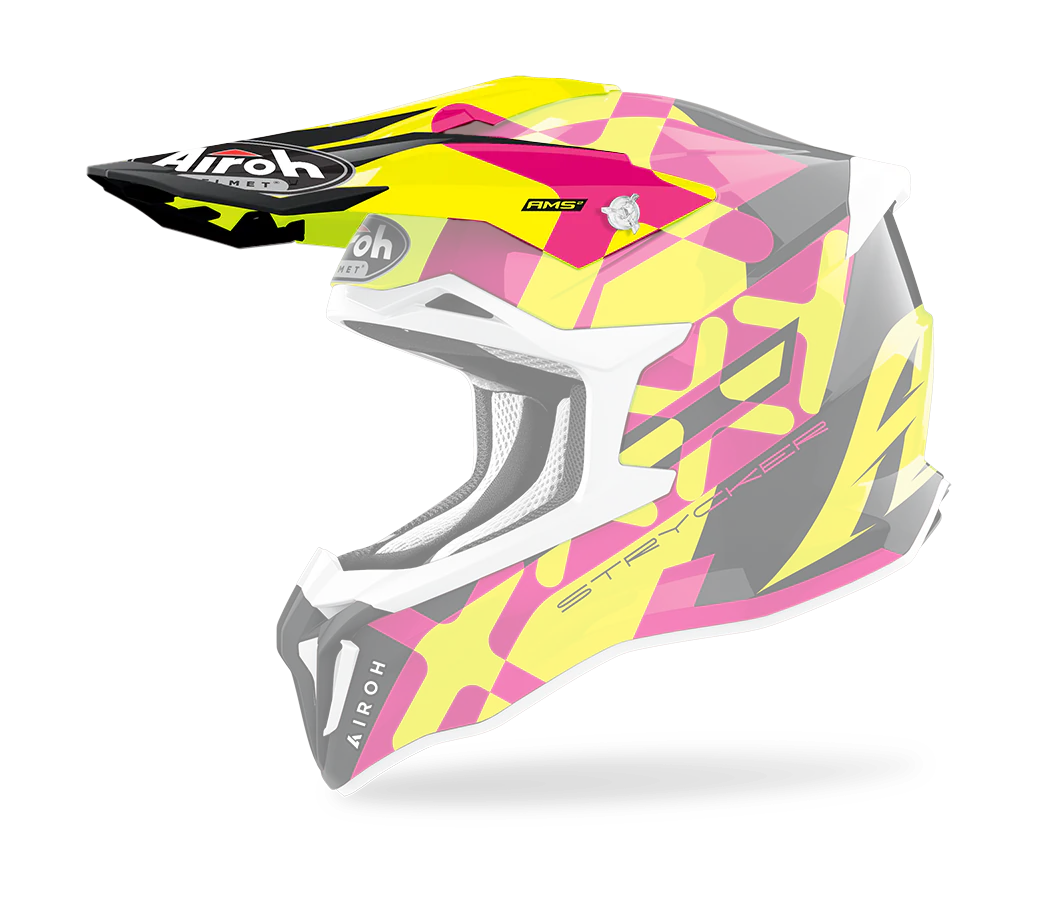 Airoh Helmklep Strycker XXX - Glans Fluo Geel / Roze