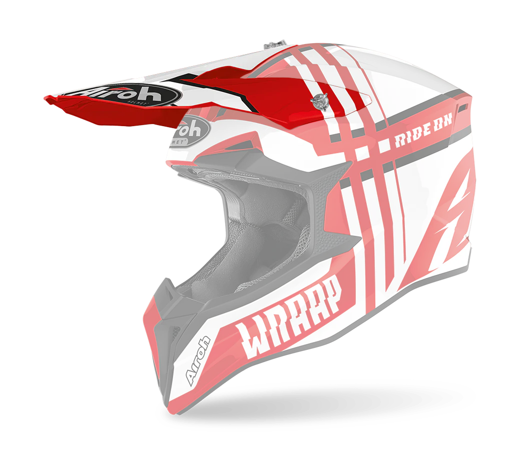 Airoh Helmklep Wraap Broken - Glans Rood / Wit