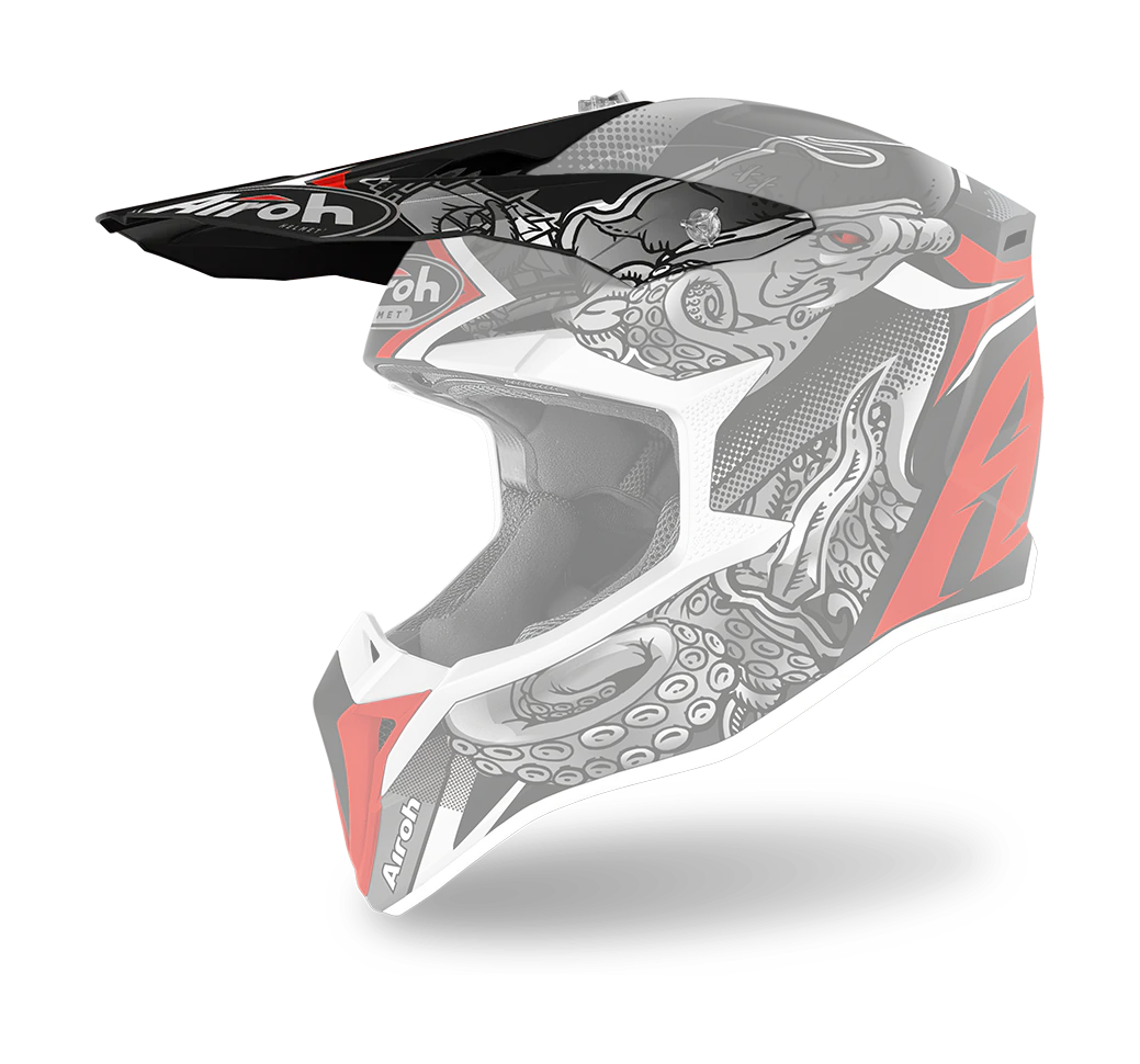 Airoh Helmklep Wraap Octopus - Mat Rood / Grijs