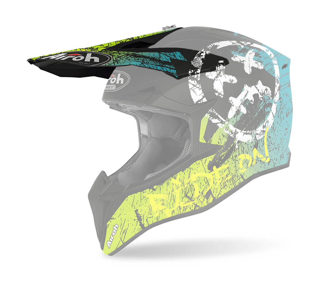 Airoh Helmklep Wraap Smile - Mat Fluo Geel / Blauw / Zwart