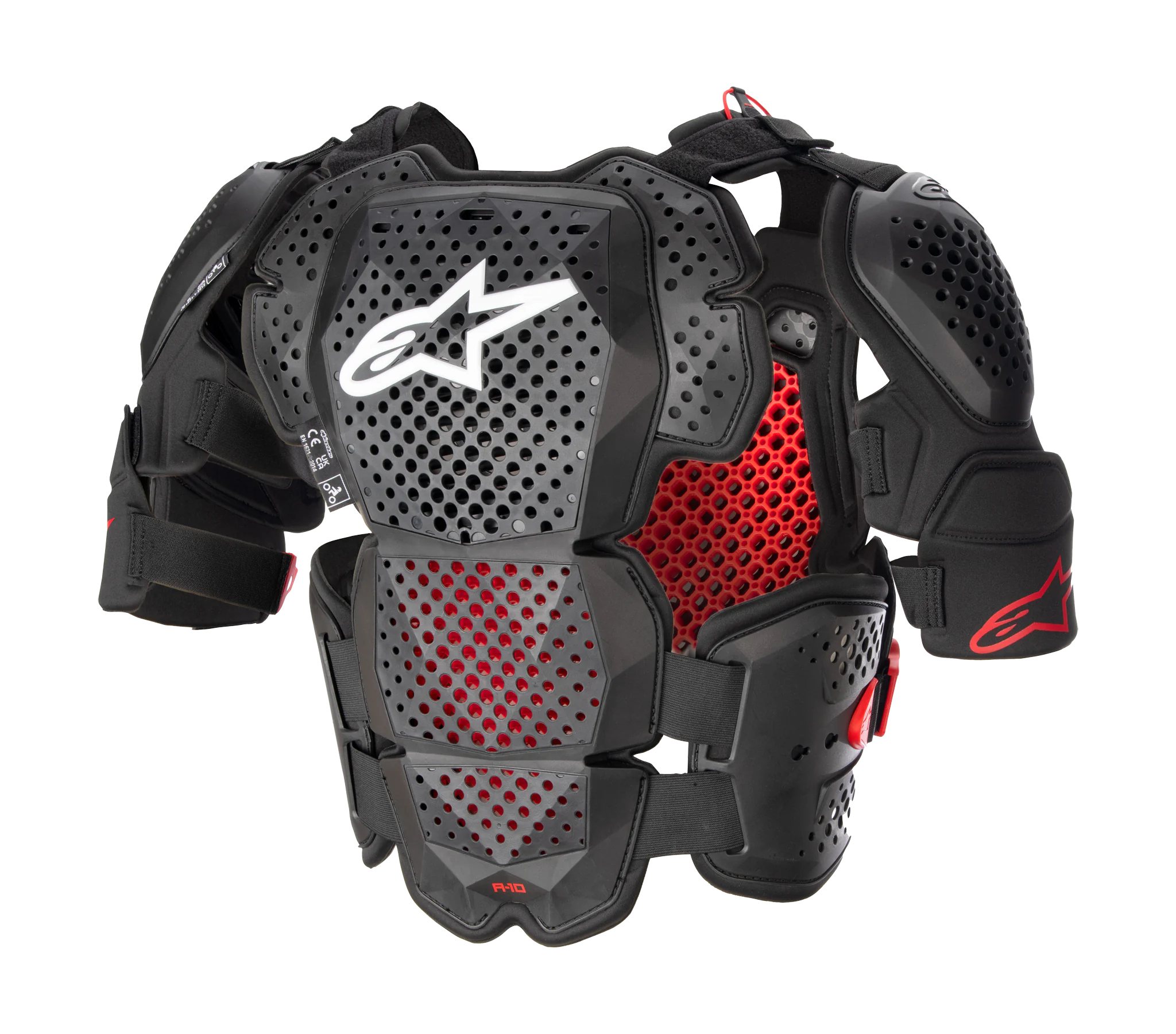 Alpinestars Bodyprotector A-10 V2 Full - Antraciet / Zwart / Rood