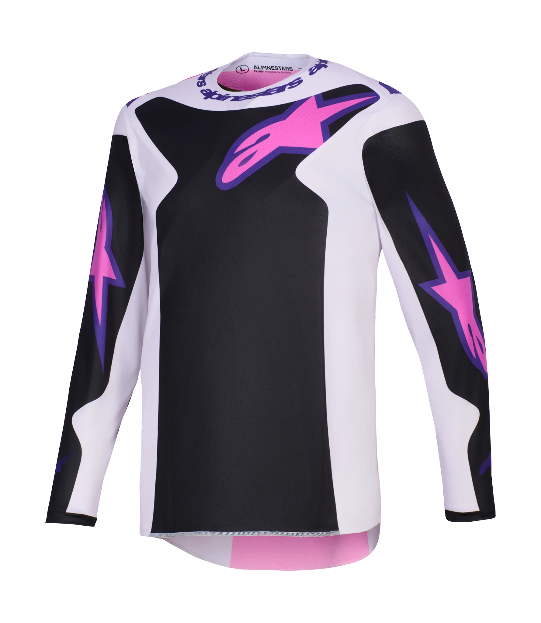 Alpinestars Cross Shirt 2026 Fluid Grid - Zwart / Licht Grijs / Paars