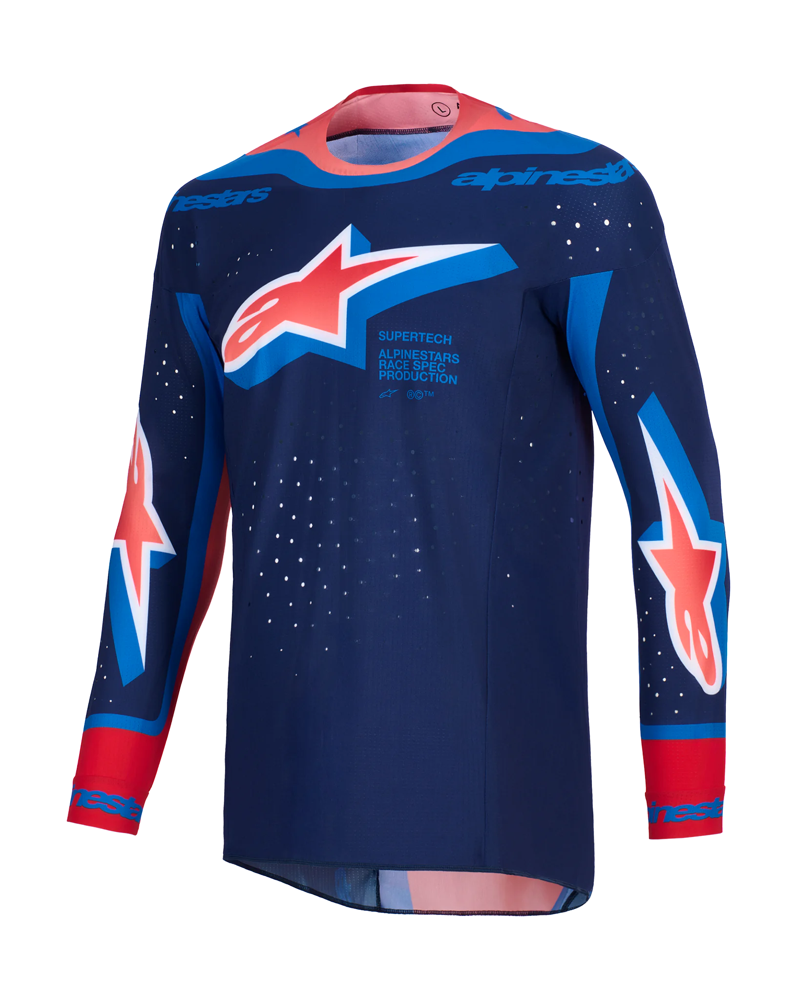 Alpinestars Cross Shirt 2026 Supertech Vista - Donker Navy / Hot Coral / Cobalt
