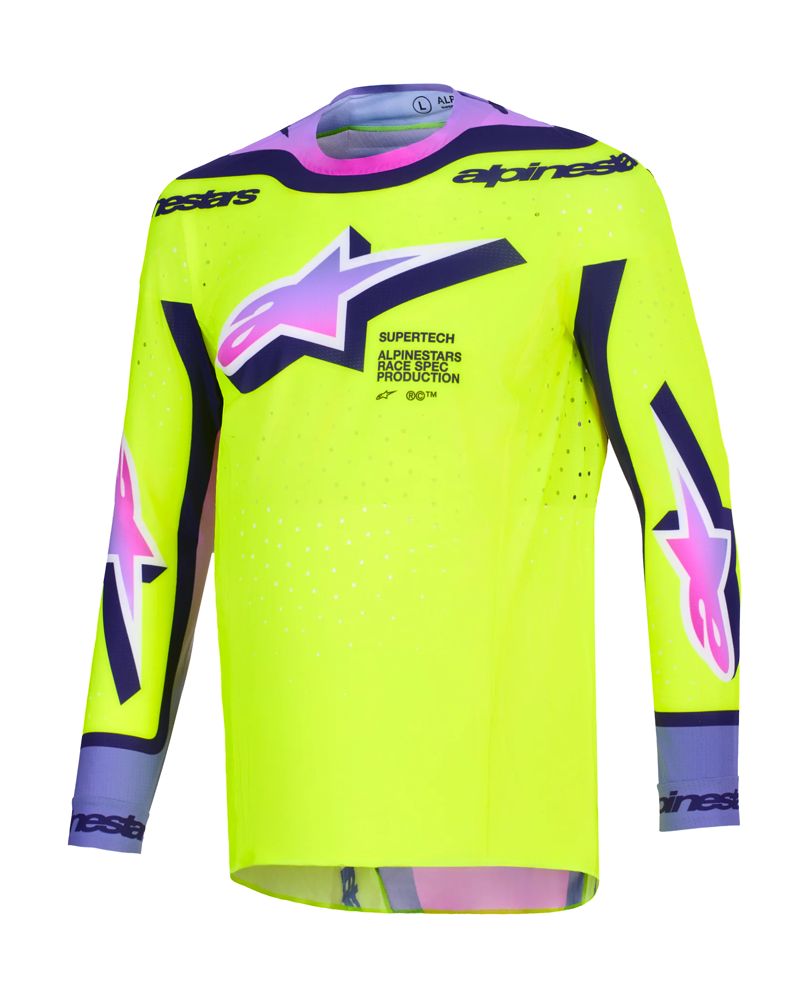 Alpinestars Cross Shirt 2026 Supertech Vista - Geel / Paars / Zwart