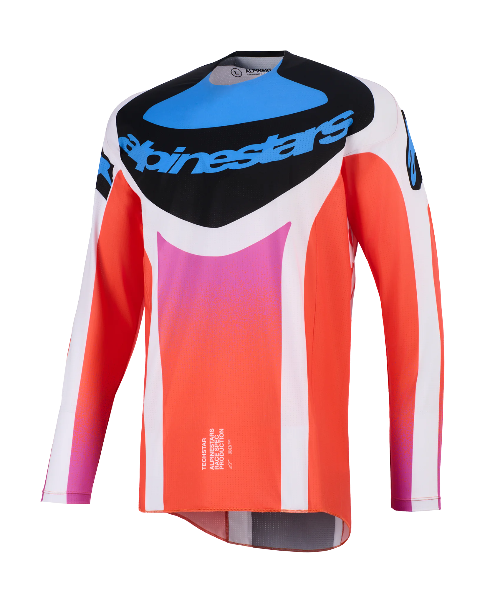 Alpinestars Cross Shirt 2026 Techstar Knif - Licht Grijs / Fluo Oranje / Zwart