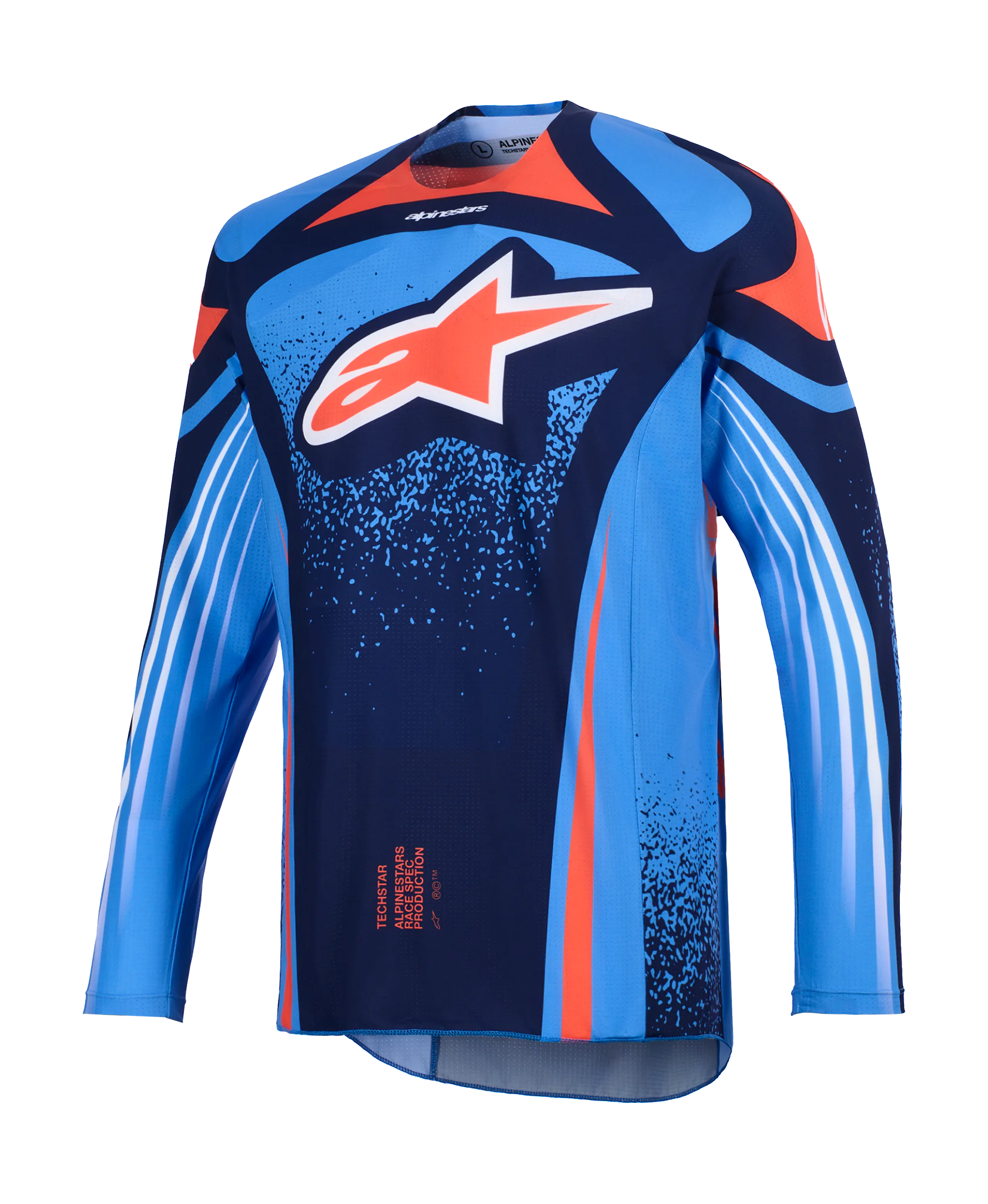 Alpinestars Cross Shirt 2026 Techstar Nomur - Donker Navy / Oranje / Ucla / Blauw