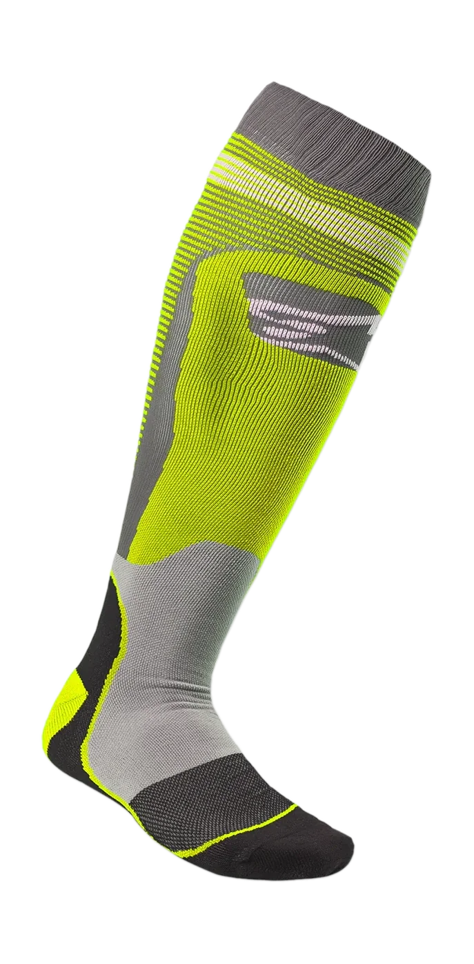 Alpinestars Cross Sokken MX PLUS-1 - Fluo Geel / Grijs