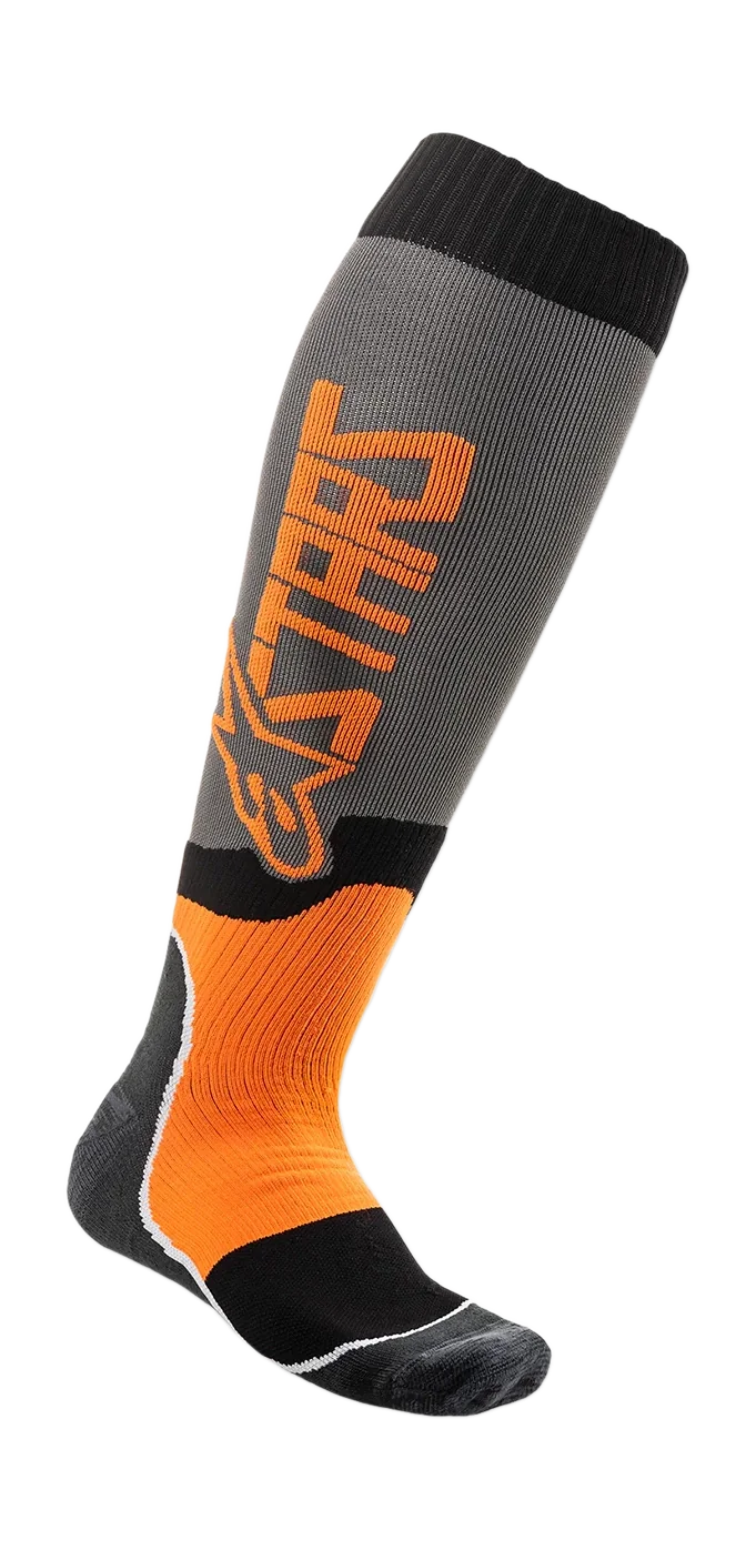 Alpinestars Cross Sokken MX PLUS-2 - Grijs / Fluo Oranje