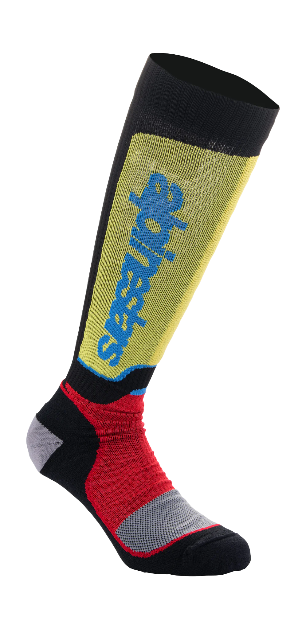 Alpinestars Cross Sokken MX PLUS - Zwart / Rood / Licht Blauw