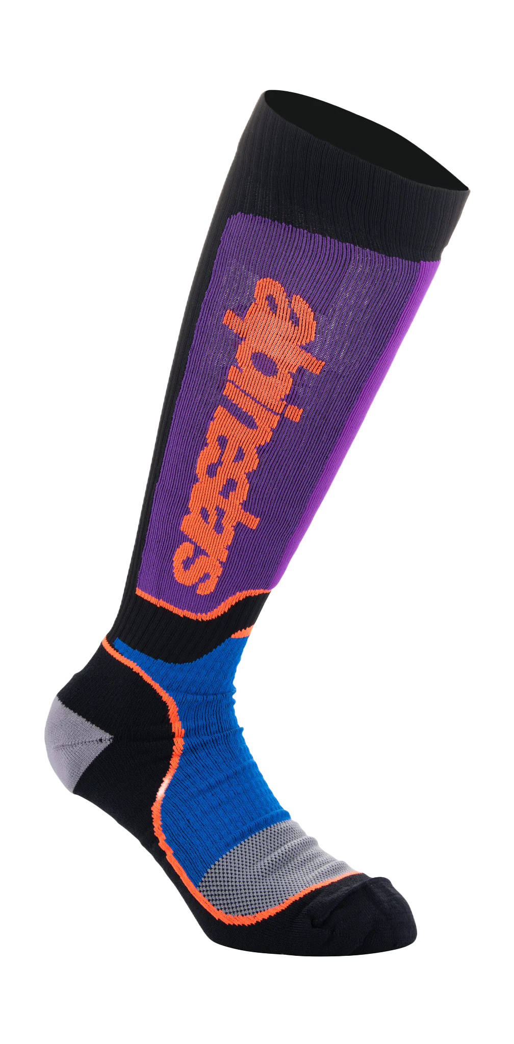 Alpinestars Cross Sokken MX PLUS - Zwart / Royal Blauw / Paars