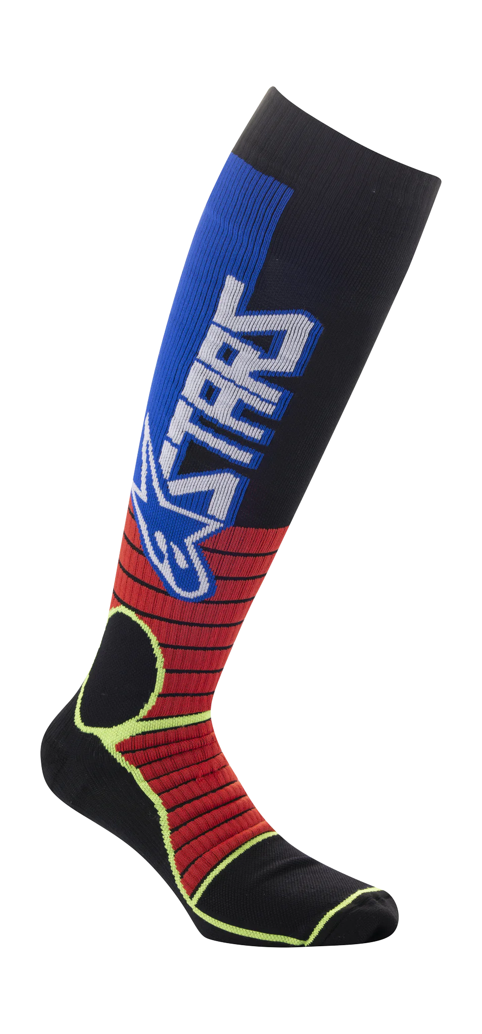 Alpinestars Cross Sokken MX PRO - Rood / Fluo Geel / Blauw